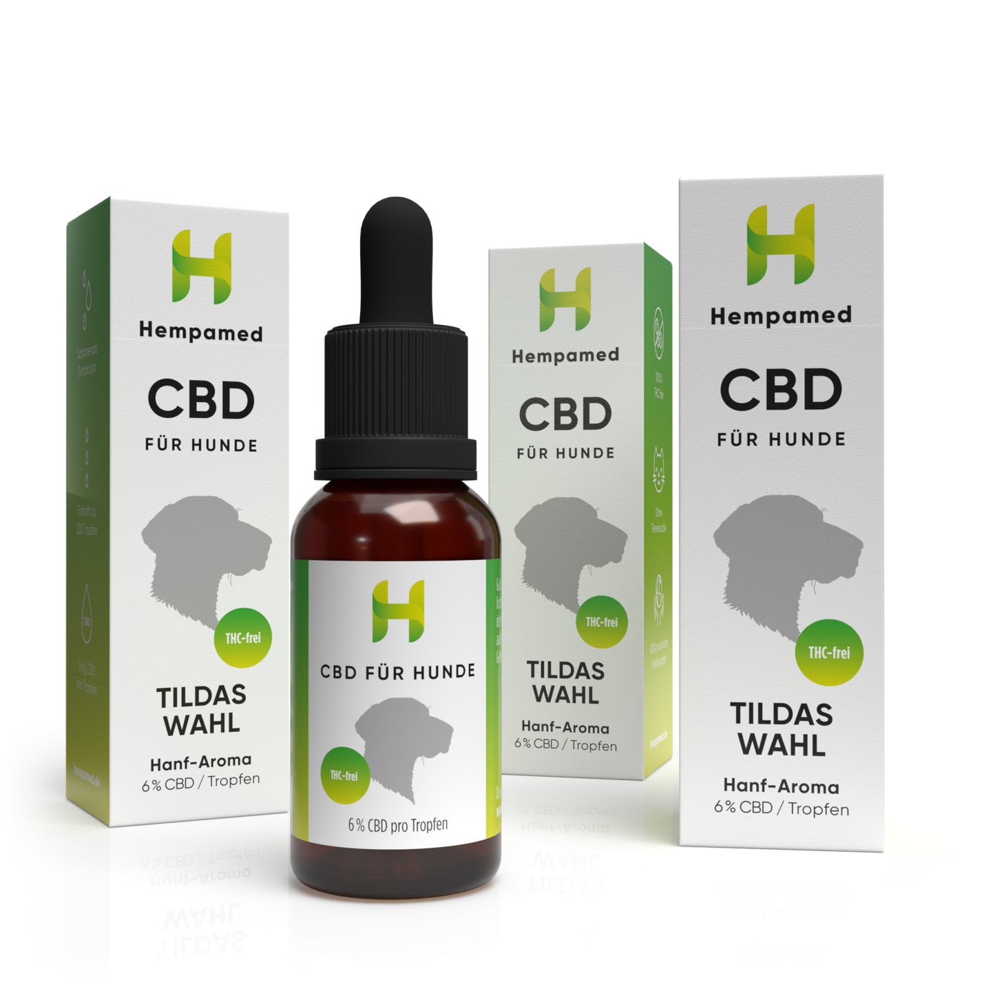 3x Premium CBD Öl für Hunde 6 % (Hanf-Aroma)