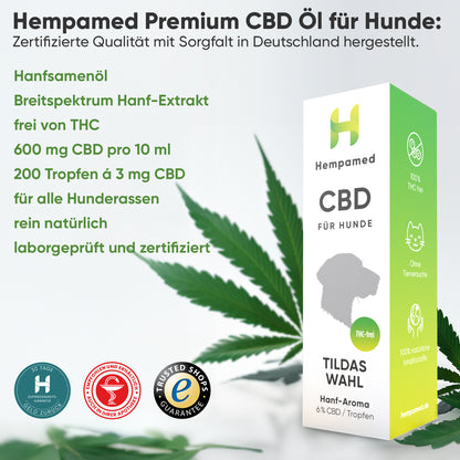 3x Premium CBD Öl für Hunde 6 % (Hanf-Aroma)