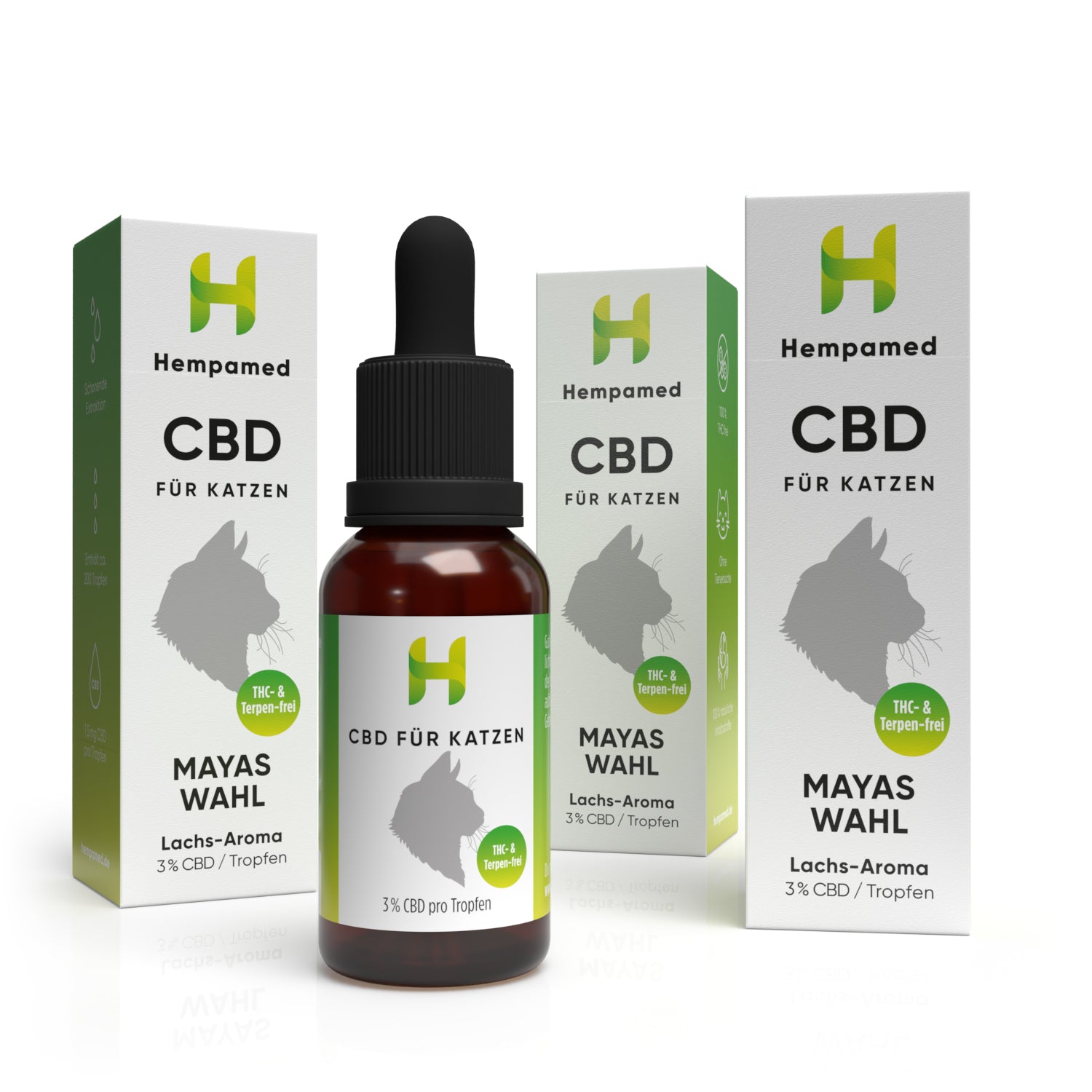 3x Premium CBD Öl für Katzen 3 % (Lachs-Aroma)