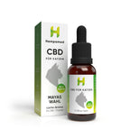 Verpackung: Hempamed CBD Öl für Katzen mit Lachs, Produktbox in Detailansicht.