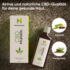 Hanfpflanzen für Hempamed CBD Pflegeöl, natürliche Inhaltsstoffe im Mittelpunkt.