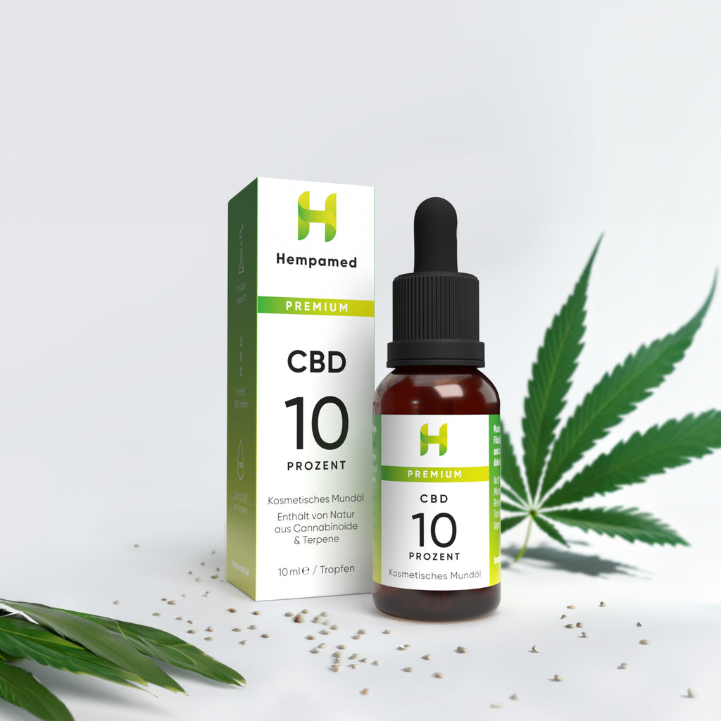 Hanfpflanzen für Hempamed Premium CBD Öl 10%, natürliche Rohstoffe im Mittelpunkt.