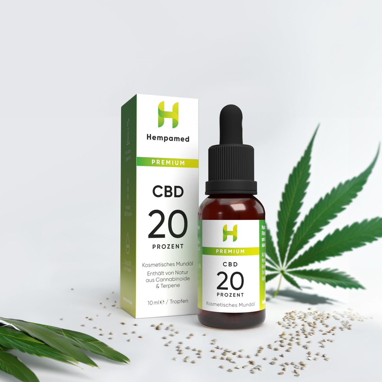 Hanfpflanzen für Hempamed Premium CBD Öl 20%, natürliche Basis des Produkts.